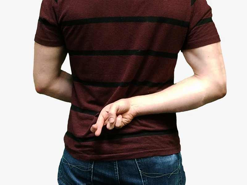 standing, white background, men, t-Shirt, people, hand, human body part, jeans, shirt, lie, adult, 4K, dishonesty, cross, promises, isolated, finger, studio shot