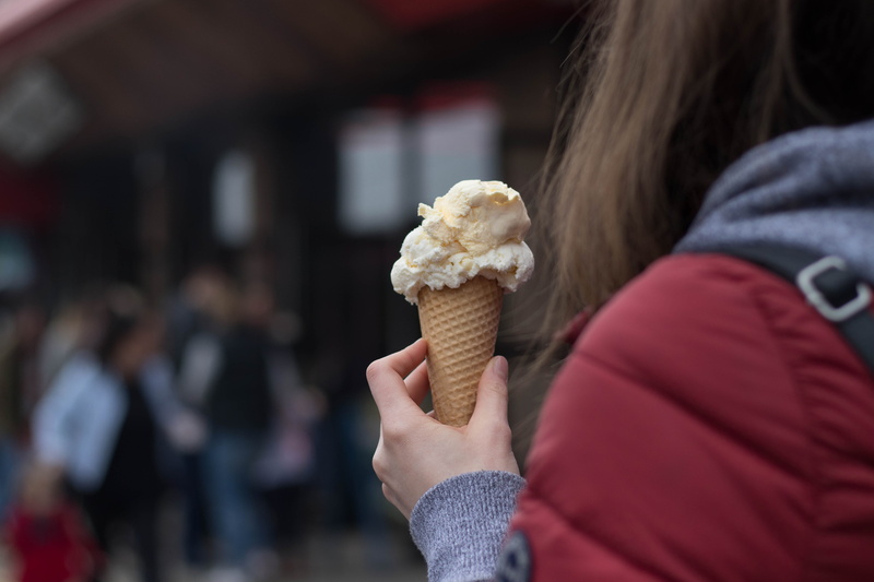 dairy product, cheat day, summer days, cone, frozen, summer, ice cream cone, frozen food, snack, food and drink, seaside, day, holding, whitby, human body part