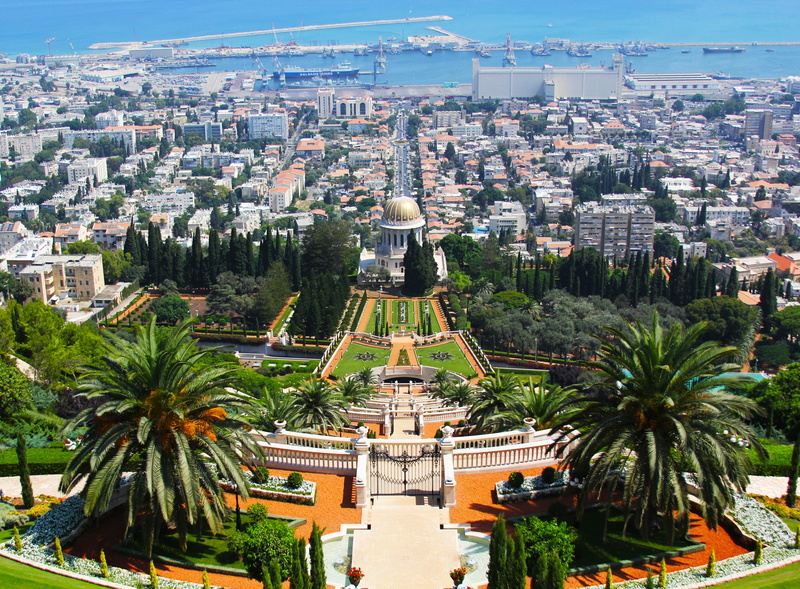 city, sacred, worship, palestine, garden, green, holy, tree, place of worship, travel destinations, bahai, step, travel, grass, 4K, white, tour, nature