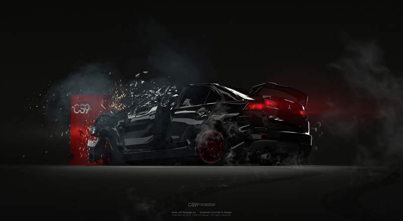 1080P, design, land vehicle, autodesk maya, cs9, shatter effect - 3d design, d, sports race, black, auto racing, pollution, motor vehicle, black background