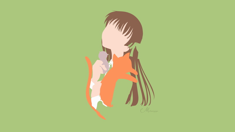 1080P, Vector, Tohru Honda, Anime, Minimalist, Fruits Basket, Kyo Sohma, Yuki Sohma