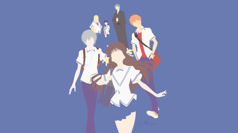 Tohru Honda, Yuki Sohma, Fruits Basket, Shigure Sohma, 1080P, Kyo Sohma, Arisa Uotani, Anime, Minimalist, Saki Hanajima