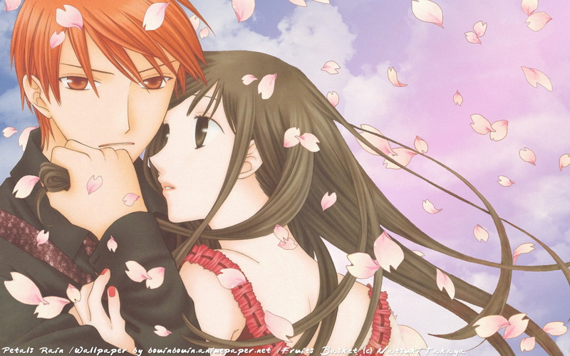 1080P, Kyo Sohma, Anime, Fruits Basket, Tohru Honda, Sakura, Love, Manga, Hug
