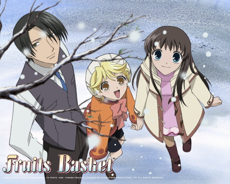 720P, Momiji Sohma, Fruits Basket, Anime, Hatori Sohma, Tohru Honda, Snow, Winter