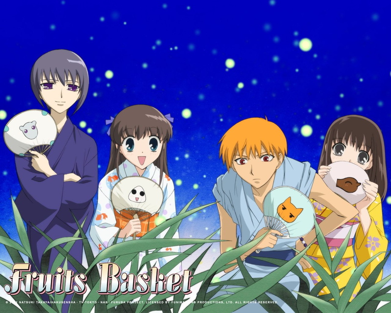 Yuki Sohma, Kyo Sohma, Fruits Basket, 720P, Kagura Sohma, Anime, Night, Tohru Honda