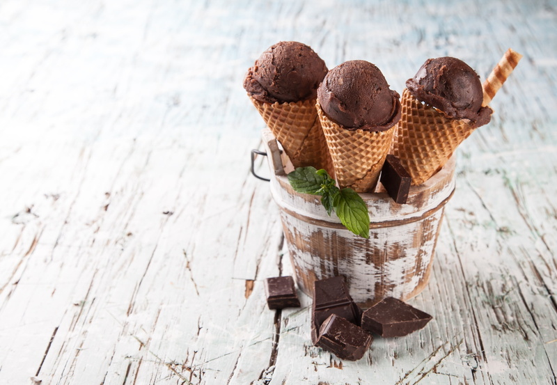 food and drink, sweet, indulgence, high angle view, day, food, brown, sweet food, temptation, wood - material, cone, freshness, no people, sweets, still life