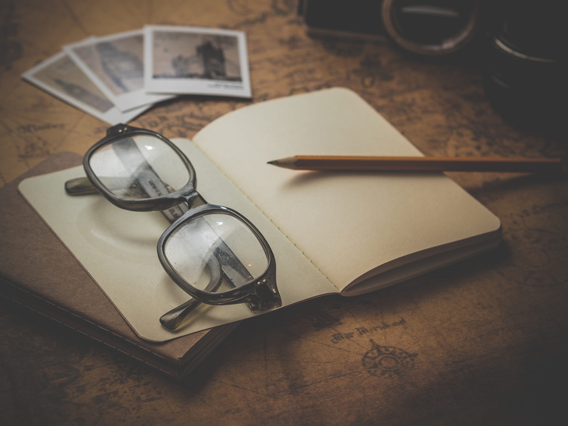 planning, desk, document, concept, wallet, eyewear, notebook, notepad, publication, style, still life, color, map, no people, glasses, travel, camera, wooden