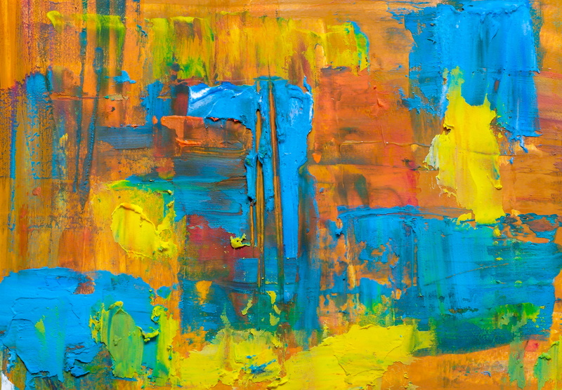contemporary art, wall art, cephalopod ink, weathered, metal, no people, painted, modern art, orange, acrylic paint, abstract painting, damaged, full frame