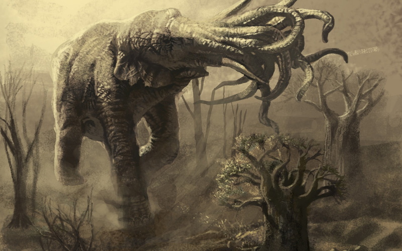 animal wildlife, no people, day, representation, growth, animals in the wild, nature, art and craft, 1080P, tentacles, animal, digital composite, plant