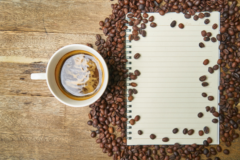 the work, page, still life, healthy, espresso, healthy lifestyle, refreshment, to write, coffee - drink, roasted coffee bean, course, cup, food, product photo