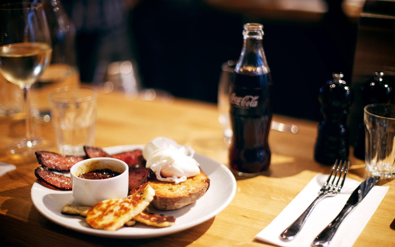 dater, pictures, cola, 1080P, background, bacon, set, food, breakfast, dinner