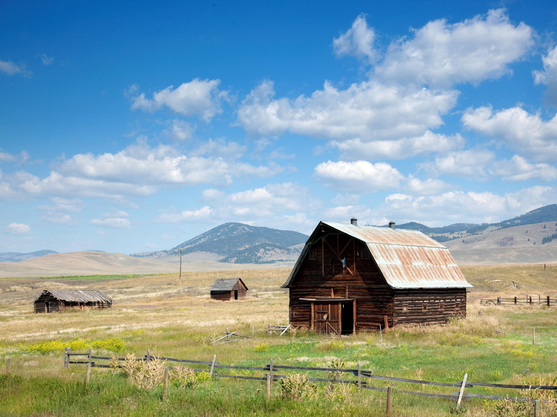 old, agriculture, photo, grass, wooden, nimbus, three, farmhouse, scenics - nature, clouds, barn, threshing floor, building exterior, architecture, land