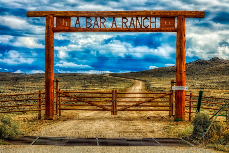 hdr, america, sky, beauty in nature, agriculture, gate, fields, cloud - sky, ranch, rural, western script, wood - material, day, wood fence, environment