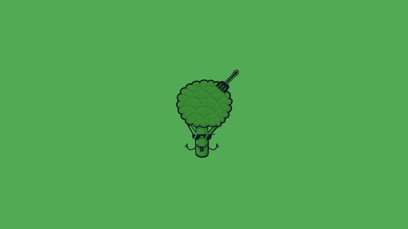 cartoon, spatula, 1920x1080, illustration, funny, head, green, broccoli, 1080P, afro, food