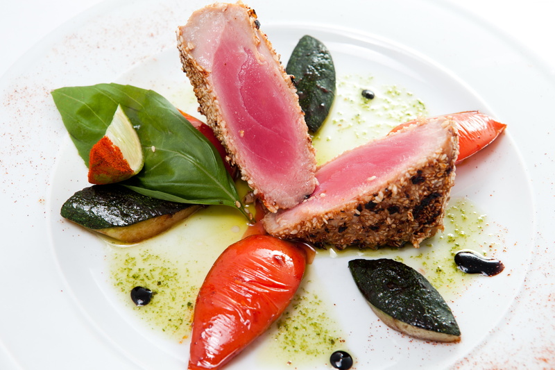 vegetables, tuna, steak, 4K, peppers, eggplant, fish, lime, spinach