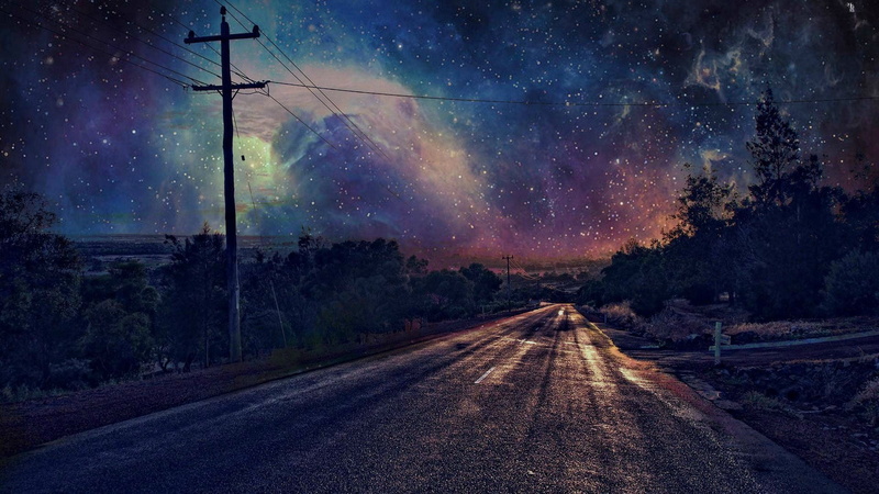 nature, the way forward, milky way, environment, tranquility, scenics - nature, vanishing point, beauty in nature, outdoors, view, tranquil scene, dusk