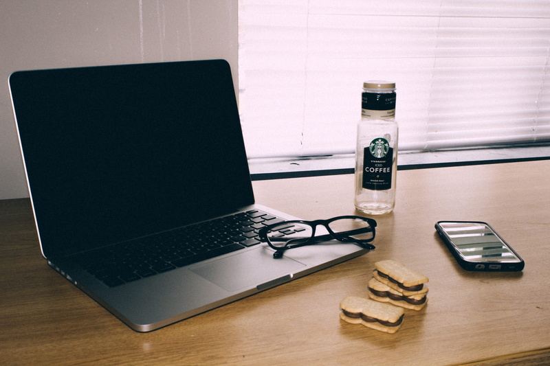 artsy, computer, pen, coffee shop, business, technology, cookies, computer programmer, table, computer keyboard, laptop, indoors, wood - material, high angle view