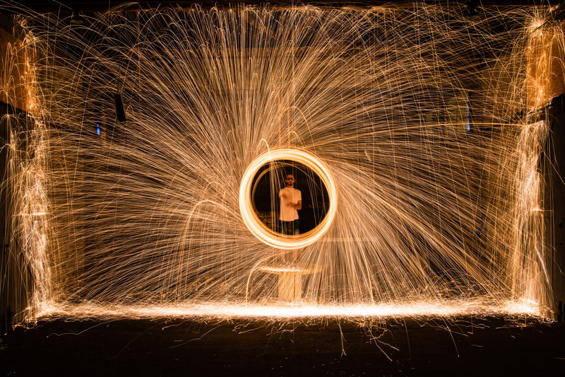 danger, communication, one person, artsy, glowing, graphic, outdoors, color, texture, spinning, front, long exposure, bright, blurred motion