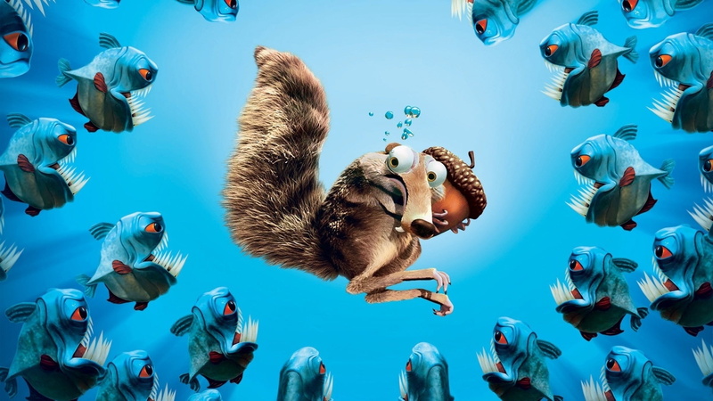 Acorn, Squirrel, sig, Ice, surrounded, age, 1080P, illustration, Piranhas, piranha