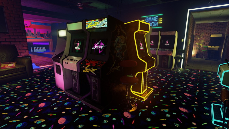 Gamer, bowling, retro console, lights, arcade, room, 1080P, videogame