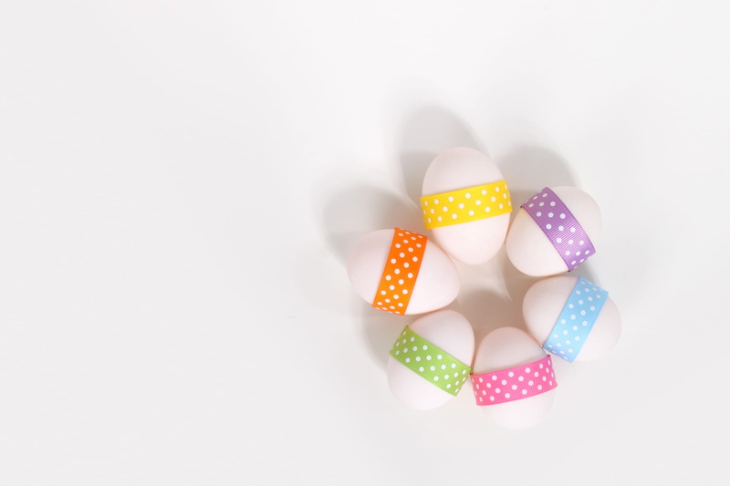 indoors, indulgence, no people, positive emotion, candy, eggs, colors, gambling, 2K, high angle view, easter, close-up, studio shot, sweet food, white background
