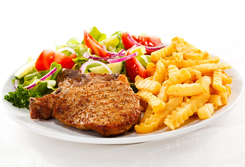 healthy Eating, prepared Potato, sirloin Steak, tomato, garnish, ready-To-Eat, roasted, food And Drink, cooking, chicken Meat, cutlet, lettuce, steak, meat