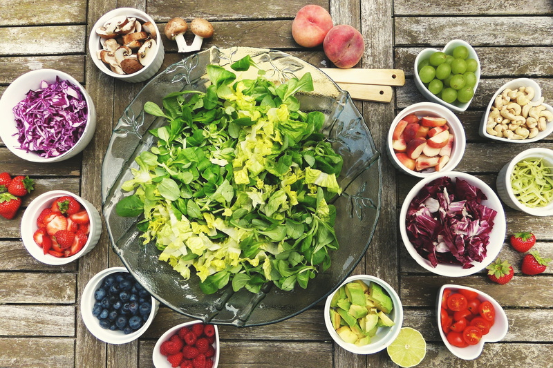 tomato, variation, lettuce, salads, healthy eating, high angle view, 4K, indoors, preparation, food, still life, bowl, herb, healthy Food