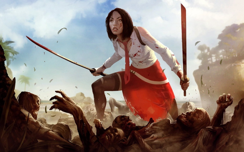 excitement, women, sky, day, Dead Island: Epidemic, outdoors, emotion, event, festival, young adult, lifestyles, young women, leisure activity, spectator