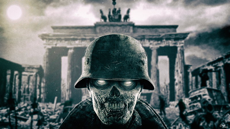 zombie army trilogy, 2K, digital art, Berlin, fan art, World War II, epidemic, Photoshop, video games