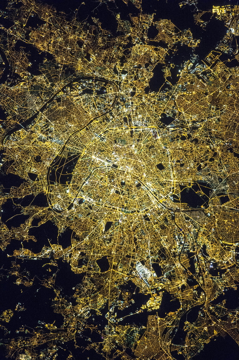 night, france, beauty in nature, landscape, international space station, space, day, panorama, city, snow, outdoors, nasa, high angle view, city of lights