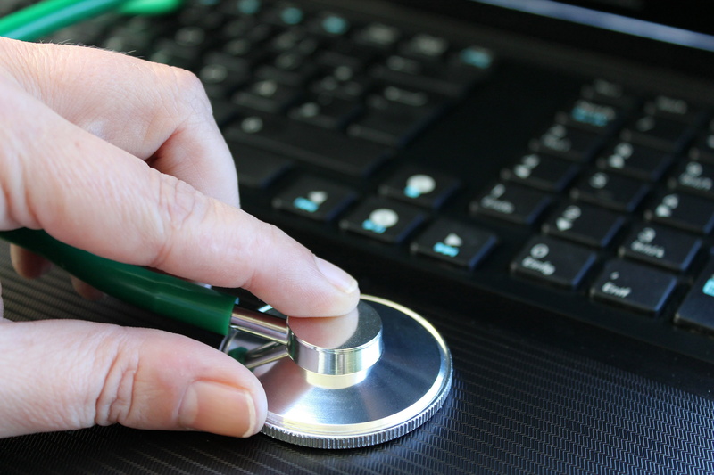 viruses, hand, connection, computer keyboard, keyboard, 4K, work, computer equipment, internet, one person, network, computer key, stethoscope, human hand