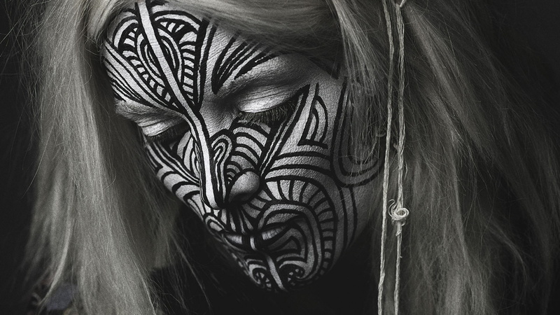 1080P, Fever Ray, white hair, sadness, tribal, face paint, face, Karin Dreijer Andersson