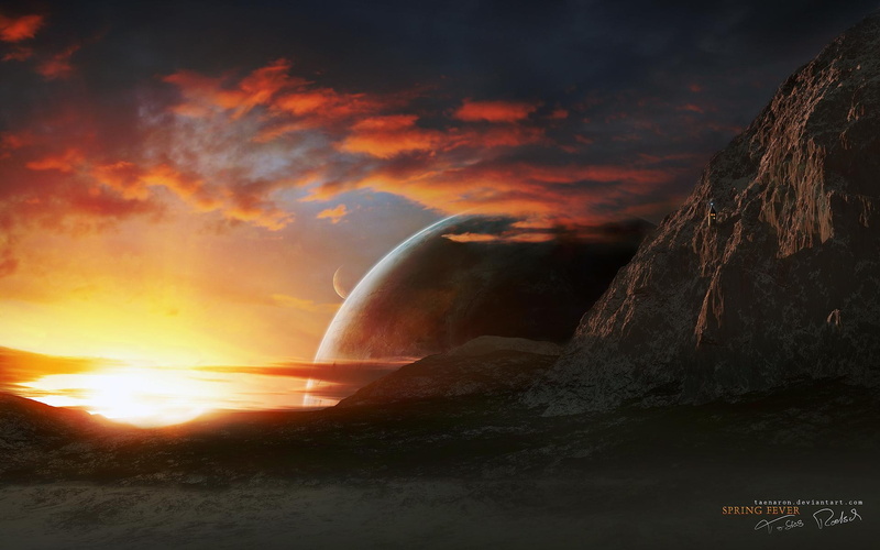 nature, sunset, fever, spring, 3d and abstract, 1080P