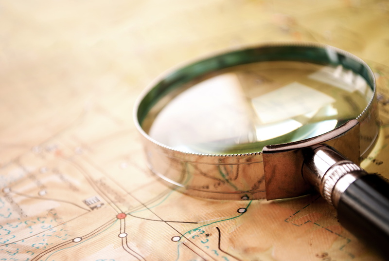 glass, 4K, magnifying glass, map