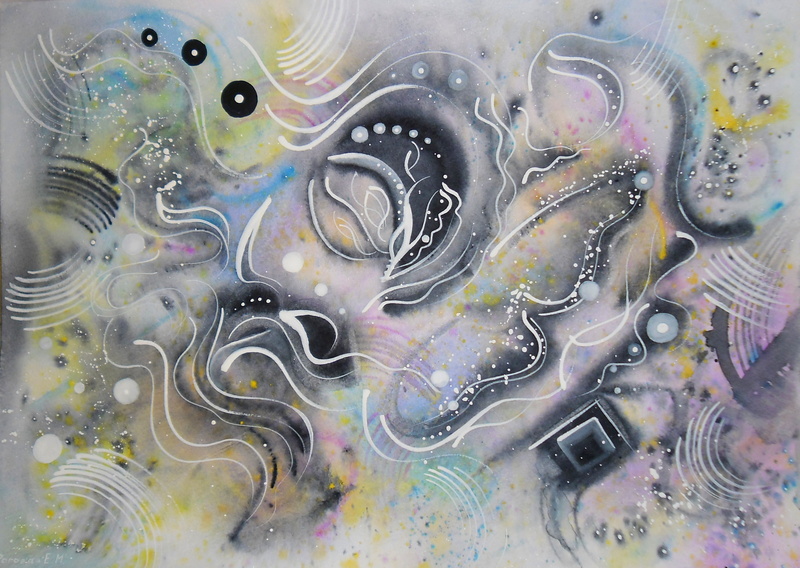 Lena Horn, Watercolor, acrylic, Abstract, gel, oil, 2K, pastel, microbes, markers, gouache, Figure