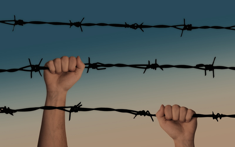 detention, outbreak, climbing, protection, human, security, barbed, sharp, wire, law, human hand, punishment, cry, caught, human limb, human arm, holding