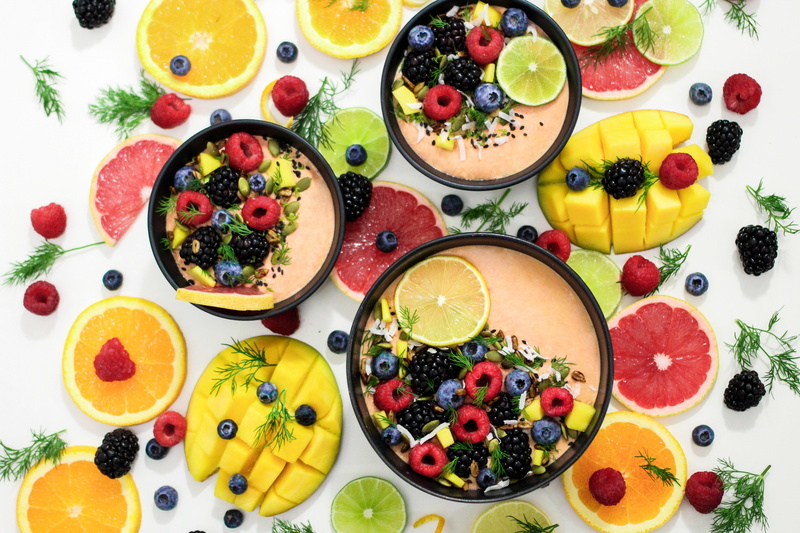bowls, lemon, blueberry, citrus fruit, no people, citrus, meal, breakfast, food, variation, juicy, blackberry - fruit, citrus fruits, delicious, berry fruit