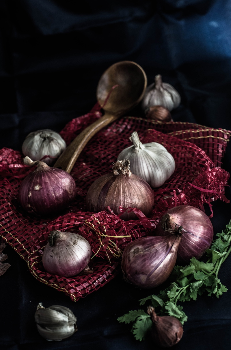 4K, organic, still life, leaf, table, vegetarian Food, wooden spoon, large group of objects, focus on foreground, no people, common beet, garlic bulb