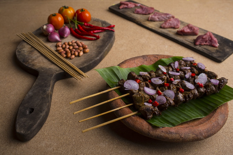 tray, indoors, indonesia, table, spice, cutting board, close-up, ready-to-eat, eating utensil, food, high angle view, food and drink, kitchen utensil, wood - material