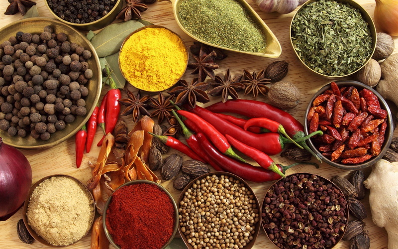 black peppercorn, star anise, cardamom, chili pepper, food and drink, freshness, ingredient, 2K, choice, food, seasoning, ginger, garlic, spice, indian food