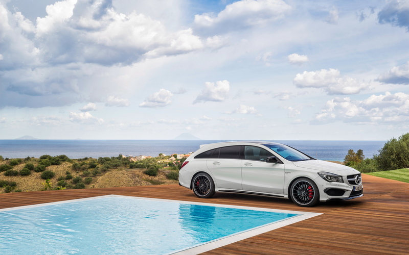 Mercedes, AMG, hatchback, X117, door, CLA 45, 2K, cla, white, 2015, Shooting Brake
