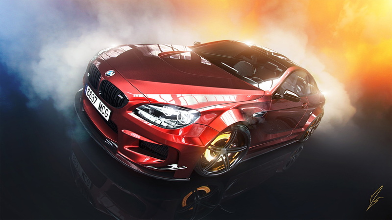 1080P, m, Red, Brake, e, Smoke, Car, BMW