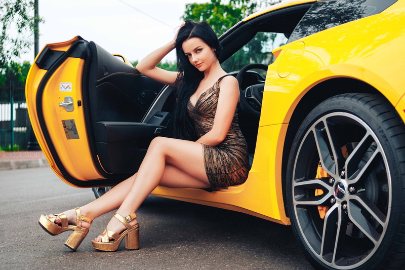 women, beautiful woman, portrait, young women, car, full length, mode of transportation, car door, high heels, one person, outdoors, hairstyle, transportation