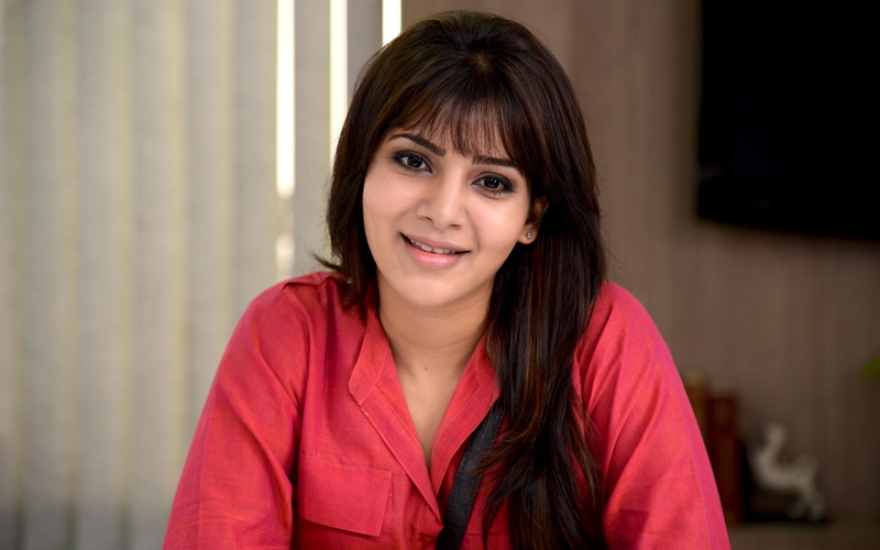 samantha, manam, red, s, shirt, 2K, dress, actress, women