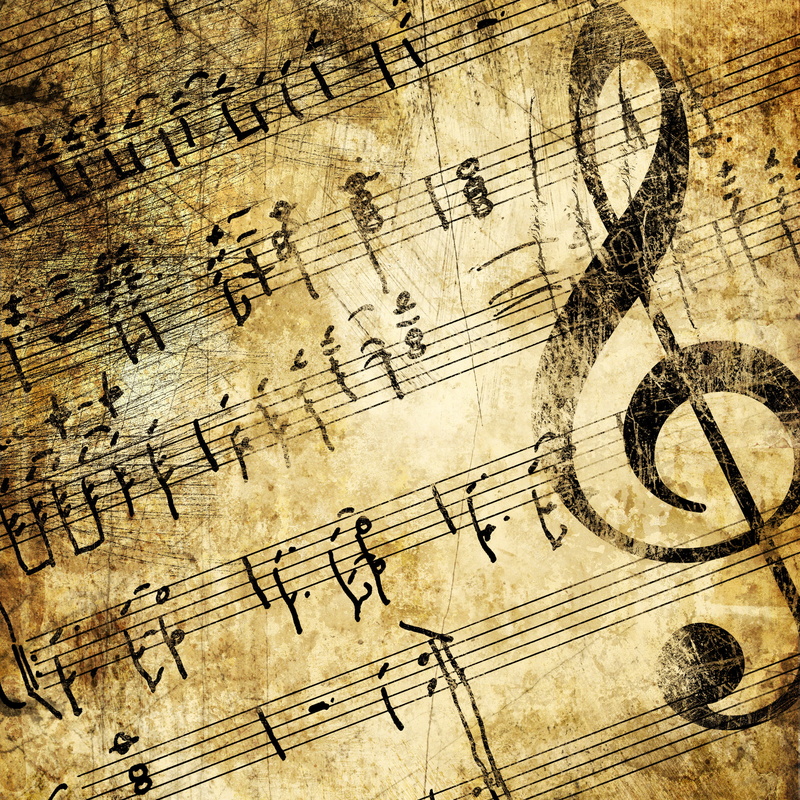 beige, classic, creativity, background, wood - Material, string Instrument, the past, textured, 2K, digital, Sepia, notes, paper, retro Styled, treble Clef