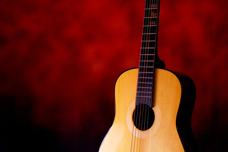 copy space, wooden, acoustic, no people, musical equipment, play, guitar, sound, country, black color, 5K, close-up, black background, strobist, wood