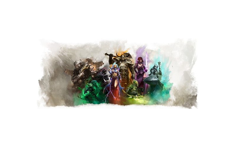 guild, fantasy art, games, engineers, 1080P, elementalist, wars, simple, background, art, thief, video, warriors, hd, Video Games, fantasy, mesmer