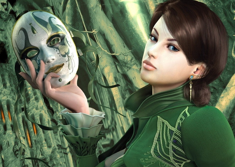 Guild Wars, girls, real people, boys, lifestyles, woman, one person, headshot, females, portrait, 720P, indoors, mask, childhood, young women, Artistic