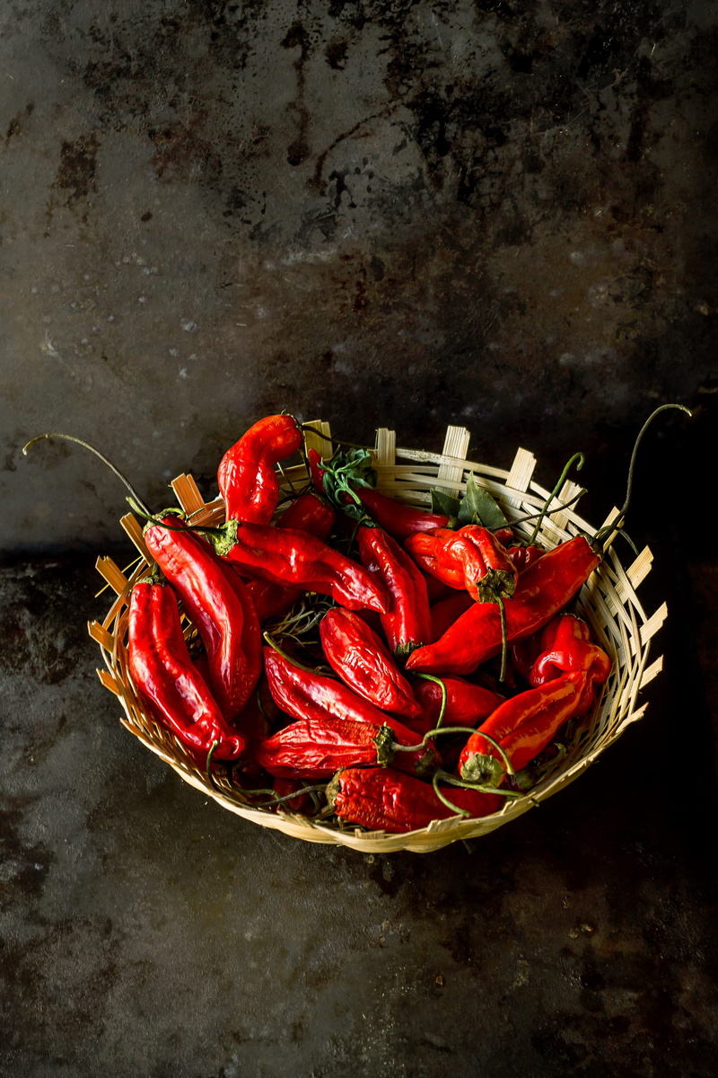 food and drink, still life, healthy eating, close-up, wellbeing, 4K, studio shot, red, red chili pepper, vegetables, indoors, container, high angle view