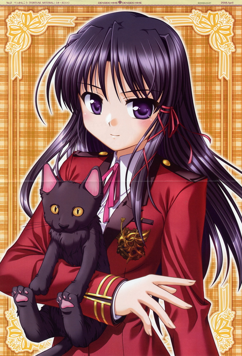 akai, anime, 2K, kiriha, kuze, arterial, fortune, yakusoku, cats, girls